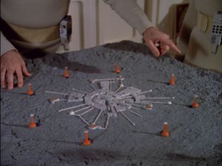 Scale model of Moonbase Alpha highlighting its Anti-Gravity Towers in the episode "Black Sun".